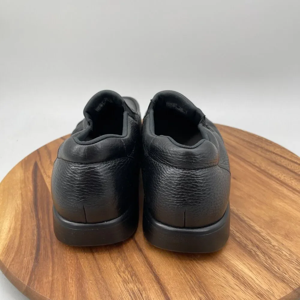 SAS Gore Shoes Mens Size 14 WW Black Leather Non Slip Work Loafers Casual